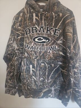 Drake Waterfowl Systems Realtree Max-5 Camo Hoodie XL Long Sleeve Cotton Blend